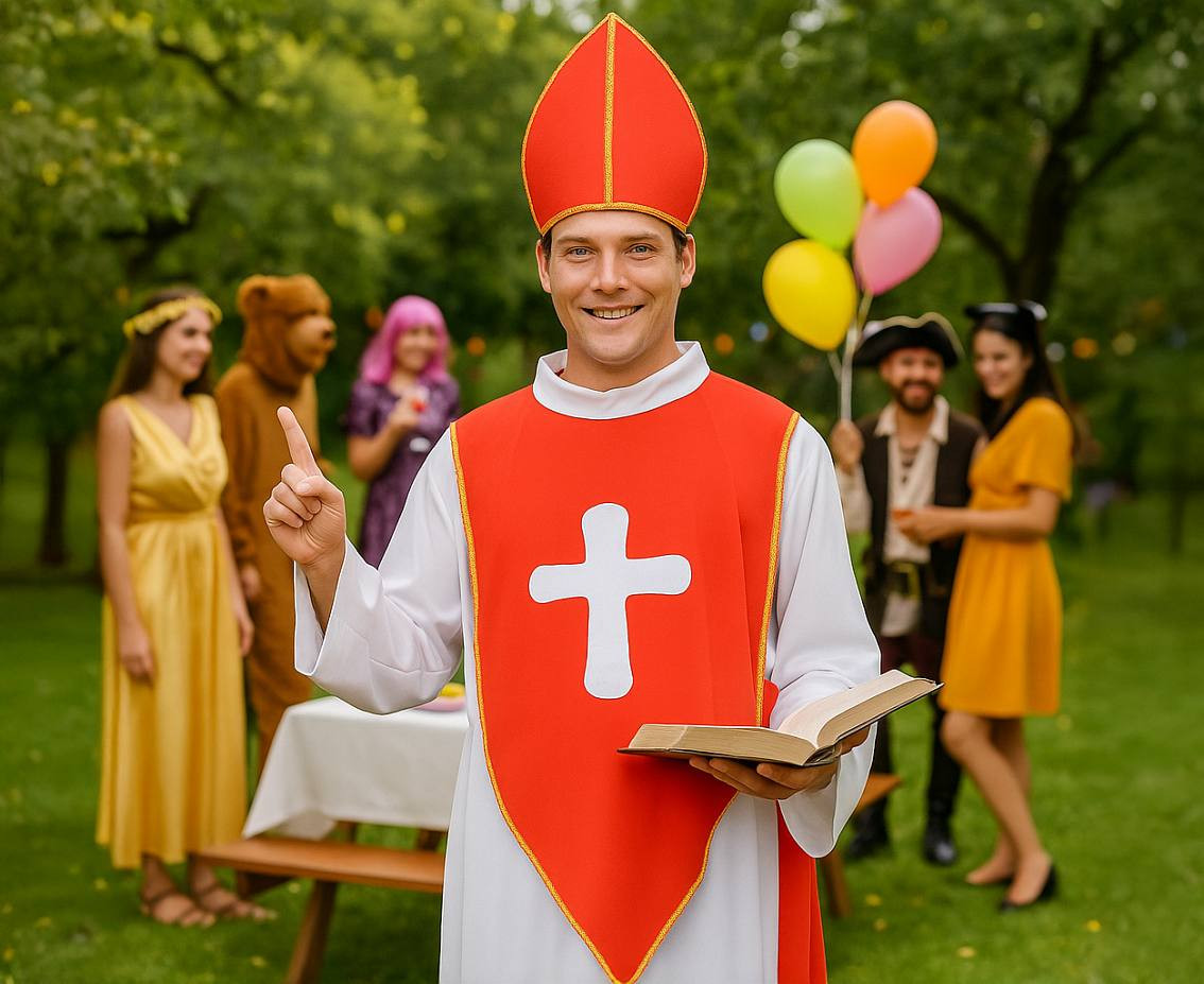 Role play-set for adult Bishop (robe, hat, belt), size 52
